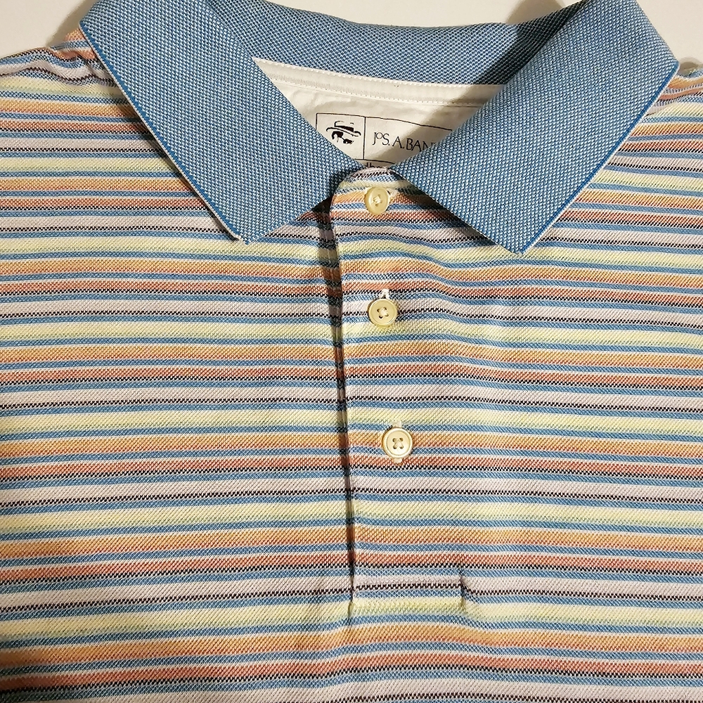 JoS A. Banks Men's Golf Shirt Leadbetter Size XXL 2XL Polo Collared Cotton